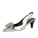 Women's shoes high heels shallow mouth pointe hollowed back trip with rhinestone flower shoes_vogvips.com