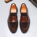 Fashion Men's Casual Leather Shoes Men Classic British Style Monk Loafers Mens Slip-on Thick Sole Heightened Shoe Patchwork_vogvips.com