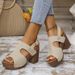 Chunky Heel Sandals Women's Summer New Rivet Back Strap Fashion Casual Sandals_vogvips.com