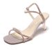 French-style Rhinestone Sandals For Women, New Summer 2025 Model, Cross-strap, Thin Heel, Open-toe, Elegant Roman_vogvips.com