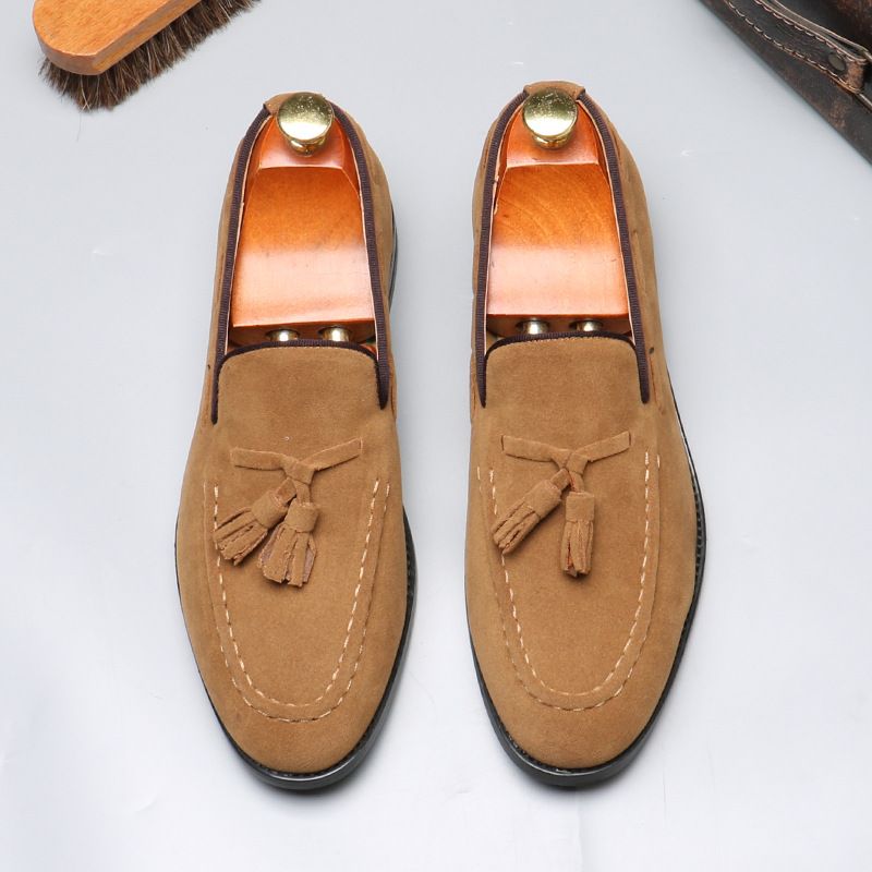 Men's soft loafers plus size casual slip-on leather shoes_vogvips.com