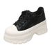 Chunky White Platform Sneakers For Women - Comfortable Casual Shoes With Soft Latex Insole & Non-Slip Rubber Sole_vogvips.com