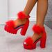 2025 European And American Summer High-Heeled Furry Women's 2026 Wish Foreign Trade Chunky Heel Sandals 43_vogvips.com
