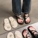 Hot-Selling Bowknot Toe-Slip Wo, Summer Retro Flip-Flops, Fashionable And Versatile Outdoor One-Strap Slippers For_vogvips.com