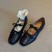In Stock~ Genuine Leather French Ballet For Women, Soft Sole, Matched With Dress, Vintage Mary Jane , Bowknot Flat_vogvips.com