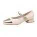 Chunky-heeled Elegant Low-cut Versatile Shoes, 2026 New Summer Model, Genuine Soft Leather French Mary Jane Small Size_vogvips.com