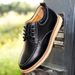 Men's Casual Business Korean Style Versatile Genuine Leather Hidden Wedge Round Toe Lace-Up Low-Top Shoes_vogvips.com
