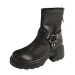 Designer Boot Sheepskin Edition~Maillard With Skirt Knight Black British Style Martin Short Boots For Women Booties 000_vogvips.com