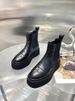 Chelsea Short Boots Women's British Style 2025 Autumn And Winter New Leather Heightened Platform Retro Square Head Martin Boots_vogvips.com