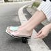 2026 Summer New Square-Toed High-Heeled Slippers For Outdoor Wear, Wine Glass Heel Fashionable Patchwork Slide Sandals_vogvips.com