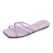 Fairy Style Slippers For Women New 2022 Summer Outdoor Korean Version Simple Thin Strap Square Toe Flat Beach Sandals_vogvips.com