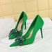 18249-H27 Style Banquet Women's Super High Fine Heels Silk Shallow Mouth Pointed Single Wedding Shoes_vogvips.com