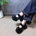 Soft Leather Thick Soled Coarse Single Order Spring And Autumn 2025, New Velcro Height Increasing Flat Ribbon Sponge_vogvips.com
