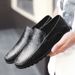 Euro Step Men's Casual Leather 2025 Spring Summer Breathable Fashion Single Youth Round Toe Loafers Slip-On Lazy Shoes_vogvips.com