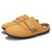 2025 New Suede Fashion Footbed Beach Soft Cork Nonslip Men Clogs Slippers With Arch Support_vogvips.com