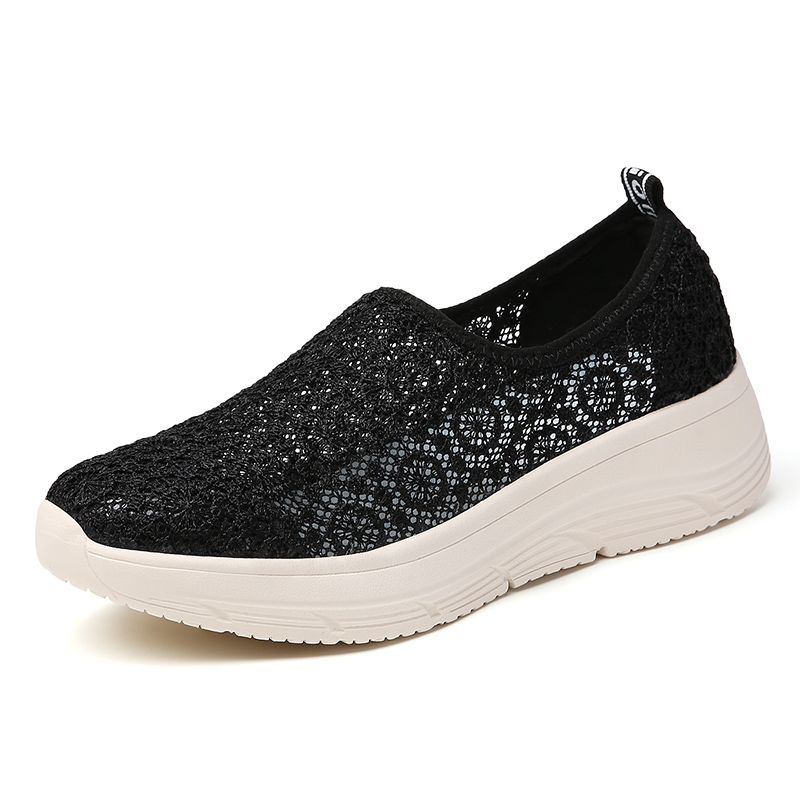 Platform Sneakers Ladies Breathable Mesh Woman Walk Spring Flats Footwear Walking Shoes For Women Zapatos De Mujer_vogvips.com