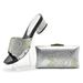 Rose-row diamond pattern all-in-one round head casual high-heeled fashion sandals with handbag set_vogvips.com