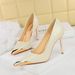 3739-25 Style Banquet High-heeled Women, Slim Super High Heels, Shallow Mouth, Metal Pointed Single Shoes For Women_vogvips.com