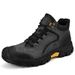Shrimp Skin Work Shoes For Men, Mid-Top Fleece-Lined Outdoor Hiking Shoes, Men's Anti-Slip Large Size Sports Shoes_vogvips.com