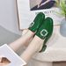 Women’s Shoes Summer New Thick Heel Square Head Diamond Sandals Cow Patent Leather Lazy Slippers_vogvips.com