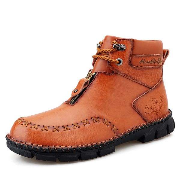 Martin Boots Men's Leather Shoes Breathable Short Boots Large Size Men's Shoes_vogvips.com