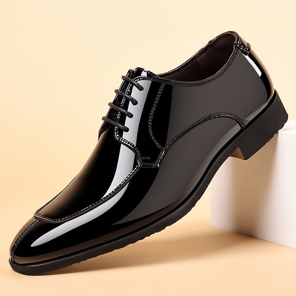 2025 New Plus Size Leather , Summer Breathable Business Formal Wear, British Style Casual Soft Soled Black Shoes For_vogvips.com