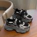 Dad's Women's Velvet Black 2025 New Spring And Autumn Versatile Sponge Cake Thick Sole Height Increasing Casual Sports_vogvips.com