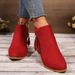 Independent Station Wish Foreign Trade Shoes New Thick Large Size 's Suede Martin Low Heel Side Zipper Short Boots_vogvips.com
