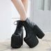 Chunky Short For Women, European And American Fashion New Style, Stage Show, Plus Size Wedge High Heel Martin Boots_vogvips.com