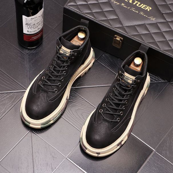 Martin High British Style Ins Mid Top Short Tooling Autumn And Winter Men S Shoes Increase Casual Desert Boots_vogvips.com