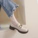 Platform Loafers Women's New One-pedal Retro British Style Small Leather Shoes Thick Heel Soft Sole Single Shoes Women_vogvips.com