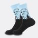 Men's trend mid-tube stockings stockings high tube personality figures oil painting sports cotton socks_vogvips.com