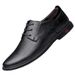 Men's Dress Leather Shoes Men's Head Tie Tie Pointed Casual Plaid_vogvips.com