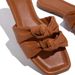 Women's plus Size Flat Sandals Solid Color Open Toe Southeast Asian Style Beach Slippers with Bow Cross Border Design_vogvips.com