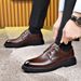 Autumn Breathable Leather Shoes, Men's Groom's Work Suit, Casual Business Derby Shoes_vogvips.com