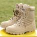 European Warm Series Men's Tactical Spring Summer High Top Breathable Outdoor Martin Boots Military Training Wear-resistant Trekking Hiking_vogvips.com