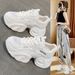 Platform Dad Shoes 2025 New Summer Versatile Hot-Selling Mesh Breathable Casual Sports White Sneakers For Women_vogvips.com