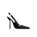 High Heels Crocodile Pattern Elegant Socialite Black Patent Leather Metal Buckle Women's Shoes Small Square Stiletto_vogvips.com