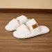 Womens Fashion Fuzzy Slippers Classic Two Strap Design Soft Padded Insole For Daily Wear And Casual Lounging_vogvips.com
