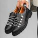 Men's Casual Streetwear Derby Shoes With Thick Sole & Color Blocking Design - Comfortable For Business & Outdoor Wear_vogvips.com