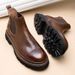 European Warm Series Thick-Soled Martin Height-Increasing Men's Shoes Autumn Winter Breathable Genuine Leather Casual Mid-High Top Chimney_vogvips.com