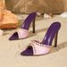 Light Style Purple Spliced Rivet High-heeled Sandals For Women, Summer Pointed Toe Stiletto Fashion Outdoor_vogvips.com