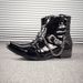 European Warm Series Western Style Martin Pointed Toe Patent Leather Short Korean Trend Punk Rock Boots_vogvips.com