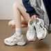 2025 New Women's Sports Spring And Autumn, Versatile Breathable Mesh Non-Slip Running Shoes, Fashionable Thick-Soled Dad_vogvips.com