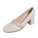 Haute Temperament High Heels Women's Foreign Mary Jane Shoes Small Leather Shoes Thick Heel Single Shoes With Skirt_vogvips.com