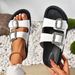 Women's Plus Size Platform Slippers With Rhinestone Side Buckles, Perfect For Outdoor Wear._vogvips.com