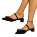 Cross-border Foreign Trade Plus-size High-heeled For Women, 2026 Summer New Style, Pointed-toe Chunky Heel Fashion Bow_vogvips.com