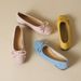 French Flat-soled Single Shoes Women's Bow Ballet Shallow Mouth Soft Sole Suede Beanie Shoes Women_vogvips.com