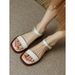 Hong Kong Retro Simple One-strap Genuine Leather Roman Sandals For Women, Summer Flat Soft Thick-soled Beach Open-toe_vogvips.com