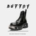 Niche Functional Chelsea Martin Boots Men's Paris Heightening Motorcycle Boots Patent Leather Derby Boots_vogvips.com